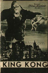 3a0566 KING KONG Austrian program '33 with classic image of ape holding Fay Wray over New York City