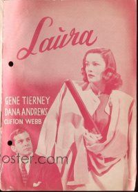 3a0048 LAURA Danish program '44 Dana Andrews, sexy Gene Tierney, Otto Preminger, different!