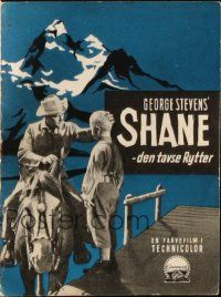 3a0079 SHANE Danish program '53 Alan Ladd, Jean Arthur, Van Heflin, Brandon De Wilde, different!