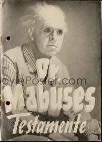 3a0087 TESTAMENT OF DR. MABUSE Danish program R51 Fritz Lang psychotic criminal genius, different!
