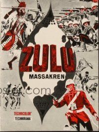 3a0107 ZULU Danish program '64 Stanley Baker & Michael Caine classic, different images & art!