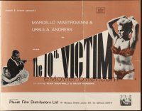 3a0767 10th VICTIM English pressbook '65 Marcello Mastroianni & sexy Ursula Andress!