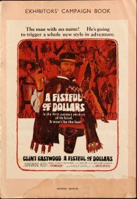 3a0863 FISTFUL OF DOLLARS English pressbook '67 Sergio Leone, Clint Eastwood, most dangerous man!