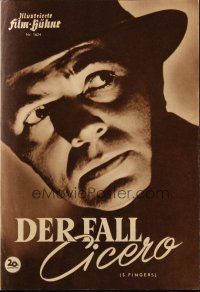 3a0232 5 FINGERS German program '52 great moody close up of James Mason + Danielle Darrieux!