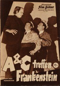 3a0234 ABBOTT & COSTELLO MEET FRANKENSTEIN German program '58 different images w/Wolfman & Dracula!
