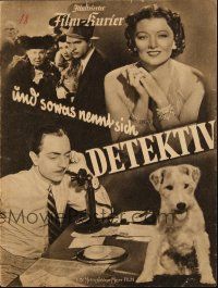 3a0108 AFTER THE THIN MAN German program '38 different images of William Powell, Myrna Loy & Asta!