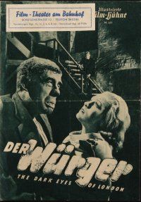 3a0365 HUMAN MONSTER German program '49 Bela Lugosi & disfigured Wilfred Walter, Edgar Wallace!