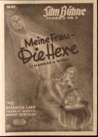 3a0217 I MARRIED A WITCH Film Buhne German program '46 sexy Veronica Lake, Fredric March, different!
