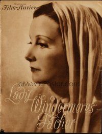 3a0132 LADY WINDERMERES FACHER German program '35 Lil Dagover, Waag, from the play by Oscar Wilde!