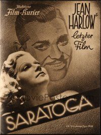 3a0147 SARATOGA German program '38 different images of Clark Gable & beautiful Jean Harlow!