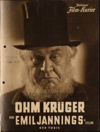 3a0204 UNCLE KRUGER German program '41 Hans Steinhoff's Ohm Kruger, Emil Jannings, Nazi propaganda!