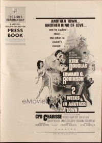 3a0769 2 WEEKS IN ANOTHER TOWN pressbook '62 cool art of Kirk Douglas & sexy Cyd Charisse!