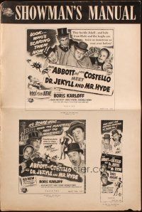 3a0774 ABBOTT & COSTELLO MEET DR. JEKYLL & MR. HYDE pressbook '53 Bud & Lou meet scary Boris Karloff