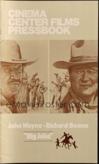 3a0796 BIG JAKE pressbook '71 different art of cowboys John Wayne & Richard Boone!