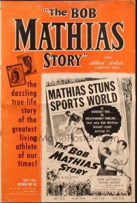 3a0807 BOB MATHIAS STORY pressbook '54 Olympic decathlon gold winner & his wife Melba!
