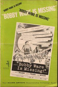 3a0808 BOBBY WARE IS MISSING pressbook '55 Neville Brand, Arthur Franz, a master story of suspense!