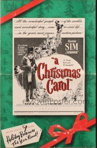3a0827 CHRISTMAS CAROL pressbook '51 Charles Dickens holiday classic, Alastair Sim as Scrooge!