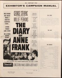 3a0843 DIARY OF ANNE FRANK pressbook '59 Millie Perkins as Jewish girl in hiding in WWII!