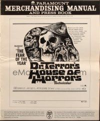 3a0849 DR. TERROR'S HOUSE OF HORRORS pressbook '65 Christopher Lee, cool horror art!