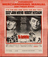 3a0853 EL DORADO pressbook '66 John Wayne, Robert Mitchum, Hawks, the big one with the big two!
