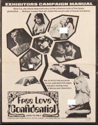 3a0873 FREE LOVE CONFIDENTIAL pressbook '67 Yvette Corday, pleasure cults of hippie generation!