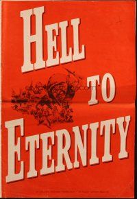 3a0889 HELL TO ETERNITY pressbook '60 World War II soldier Jeffrey Hunter, Patricia Owens!