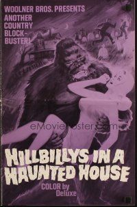 3a0894 HILLBILLYS IN A HAUNTED HOUSE pressbook '67 country music, wacky ape carrying sexy girl art!