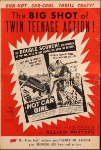 3a0899 HOT CAR GIRL/CRY BABY KILLER pressbook '58 the big shot of twin teenage action!