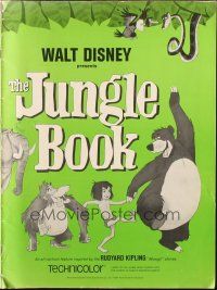 3a0923 JUNGLE BOOK pressbook '67 Walt Disney cartoon classic, great images of Mowgli & friends!