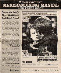 3a0943 LOVE WITH THE PROPER STRANGER pressbook '64 romantic c/u of Natalie Wood & Steve McQueen!