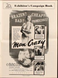 3a0947 MAN CRAZY pressbook '53 artwork of sexy promiscuous bad girl Christine White!