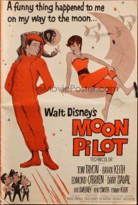 3a0964 MOON PILOT pressbook '62 Disney, Tom Tryon, Dany Saval, wacky space man and moon girl art!