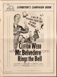 3a0967 MR. BELVEDERE RINGS THE BELL pressbook '51 great images of Clifton Webb in the title role!