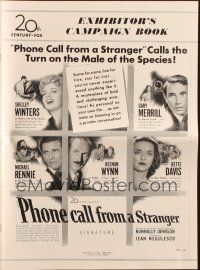 3a1007 PHONE CALL FROM A STRANGER pressbook '52 Bette Davis, Shelley Winters, Michael Rennie