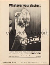 3a1028 RENT-A-GIRL pressbook '65 Barbara Wood, Carol Nadine, whatever your desire!
