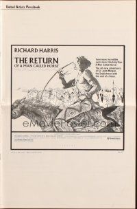 3a1030 RETURN OF A MAN CALLED HORSE pressbook '76 art of Richard Harris as American Indian!