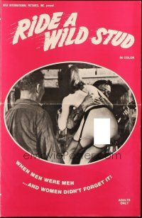 3a1034 RIDE A WILD STUD pressbook '69 when men were men and women didn't forget it, sexy image!
