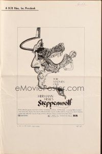 3a1094 STEPPENWOLF pressbook '74 Max Von Sydow, for madmen only, really cool psychedelic artwork!