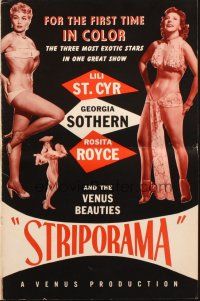 3a1102 STRIPORAMA pressbook '53 exotic strippers Lili St. Cyr, Georgia Sothern & Rosita Royce!