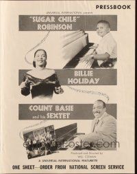 3a1105 SUGAR CHILE ROBINSON, BILLIE HOLIDAY, COUNT BASIE & HIS SEXTET pressbook '51 legendary jazz!