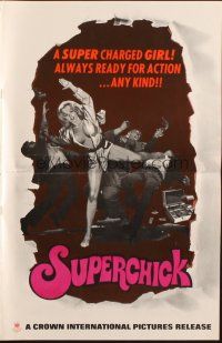 3a1109 SUPERCHICK pressbook '73 kung fu, sexy & always ready for action... of any kind!