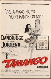 3a1120 TAMANGO pressbook '59 sexy Dorothy Dandridge hates Curt Jurgens, interracial romance!