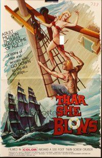 3a1136 THAR SHE BLOWS pressbook '69 a story of men and women who GO DOWN to the sea in ships!