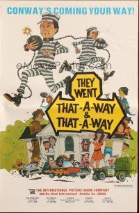 3a1142 THEY WENT THAT-A-WAY pressbook '78 wacky art of prisoner Tim Conway coming your way!
