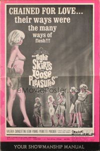 3a1148 TIGHT SKIRTS LOOSE PLEASURES pressbook '64 chained for love, their ways of the flesh!