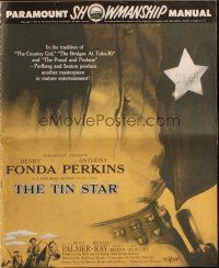 3a1151 TIN STAR pressbook '57 great images of cowboys Henry Fonda & Anthony Perkins!