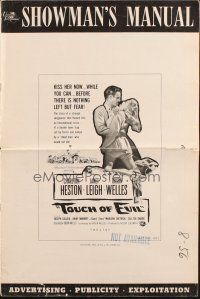 3a1161 TOUCH OF EVIL pressbook '58 Orson Welles, Charlton Heston & Janet Leigh!