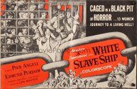 3a1192 WHITE SLAVE SHIP pressbook '62 L'ammutinamento, art of sexy women in a black pit of horror!