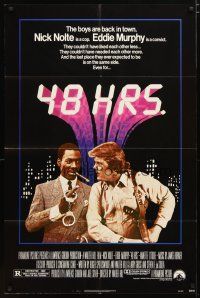 3b008 48 HRS. 1sh '82 Nick Nolte is a cop who hates Eddie Murphy who is a convict!