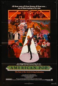 3b035 AMERICAN POP 1sh '81 cool rock & roll art by Wilson McClean & Ralph Bakshi!